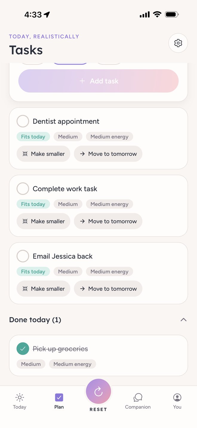 ReSync plan screen